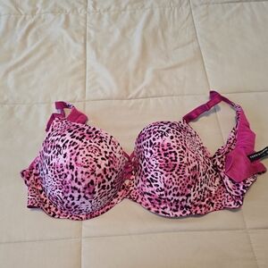 Pink Leopard Print Bra